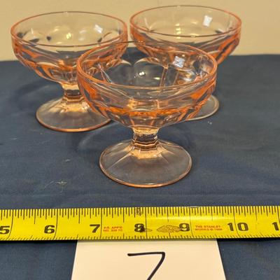 Pink Depression Glass Sherbet Dishes