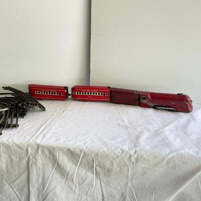 G1199 Vintage MARX Wind Up NYC Streamliner Train Set