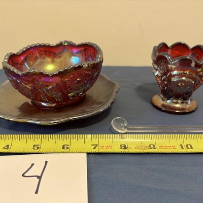 Vintage Carnival Glass Set
