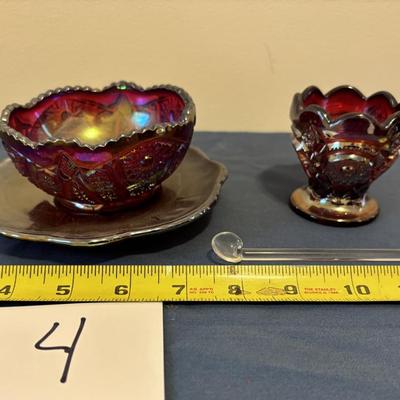 Vintage Carnival Glass Set
