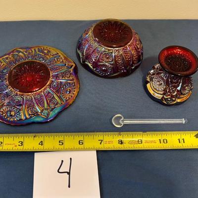 Vintage Carnival Glass Set
