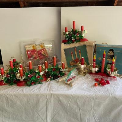 G1202 Lot Of Vintage Window Lamps & Candle Stick Lights