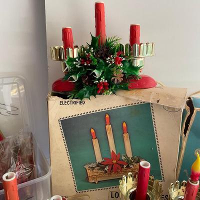 G1202 Lot Of Vintage Window Lamps & Candle Stick Lights