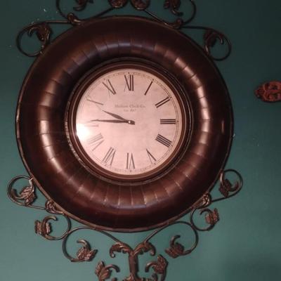 Large metal wall clock