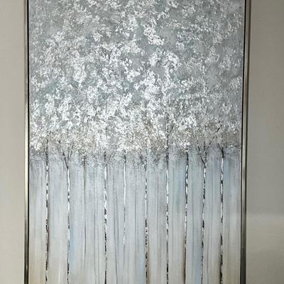 Home Furniture Painted 3D Canvas of Trees, 61” x 41”