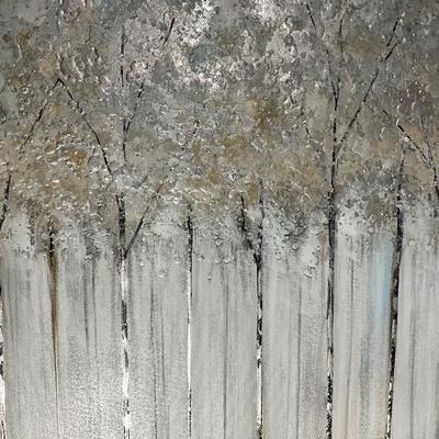 Home Furniture Painted 3D Canvas of Trees, 61” x 41”