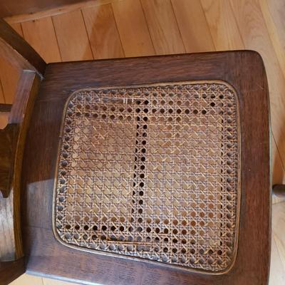 Small Wooden/Cane Rocker W/Horse Hair Stool (DR-KD)