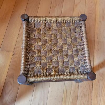 Small Wooden/Cane Rocker W/Horse Hair Stool (DR-KD)