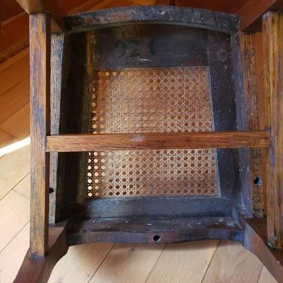 Small Wooden/Cane Rocker W/Horse Hair Stool (DR-KD)