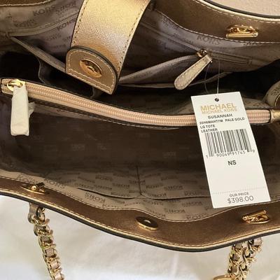 New Michael Kors Large Tote, Pale Gold w/shine