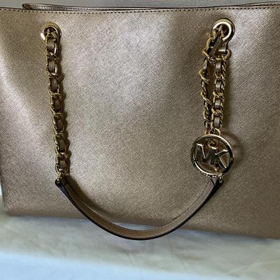 New Michael Kors Large Tote, Pale Gold w/shine