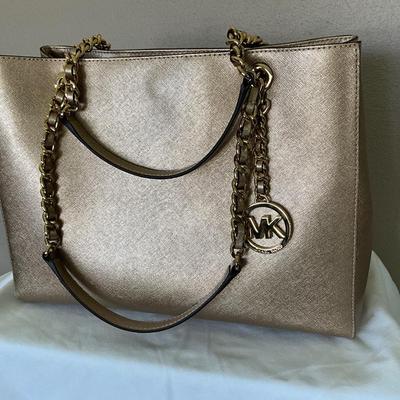 New Michael Kors Large Tote, Pale Gold w/shine