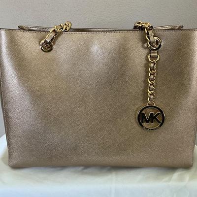 New Michael Kors Large Tote, Pale Gold w/shine