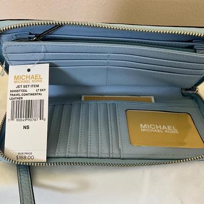 New Michael Kors Wristlet, Lt Sky Blue