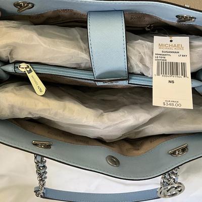 New Michael Kors Large Tote, Sky Blue