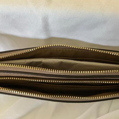 New Coach Wristlet, Cream/Taupe