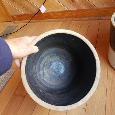 Three Stoneware Crocks (DR-KD)