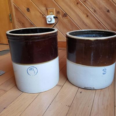 Three Stoneware Crocks (DR-KD)