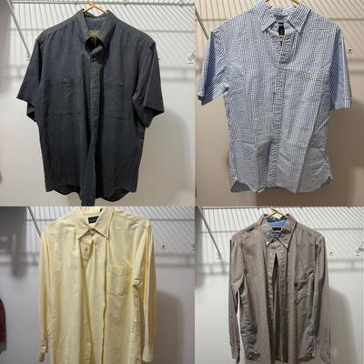 Men’s Short and Long Sleeve Button-Ups Size M (PB-BM)