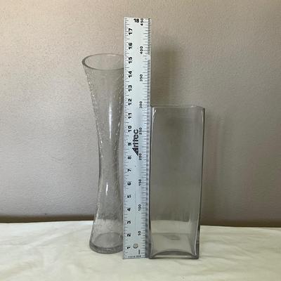 Glass Crackle Vase with Square Glass Vase