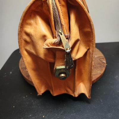 Vintage La Colmena Mexico Hand Tooled Leather Aztec Briefcase Locking La Colemina