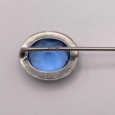 10K Hat Pin with Blue Topaz and More (ST-SS)