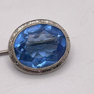 10K Hat Pin with Blue Topaz and More (ST-SS)