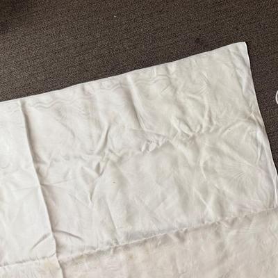 Large White Vintage Tablecloth 124 x 84 cotton