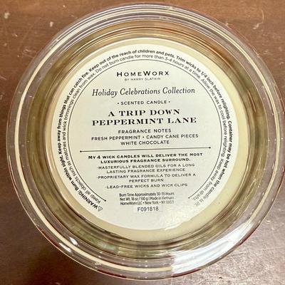 Set of 4 Homeworx By Harry Slatkin 18oz. A Trip Down Peppermint Lane 4 Wick Scent Candles