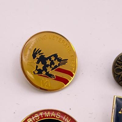 Three Veteran’s Admin Service Pins, 10K Fraternity Pin & More (ST-SS)