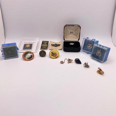 Three Veteran’s Admin Service Pins, 10K Fraternity Pin & More (ST-SS)