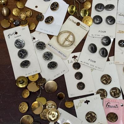 Vintage Sewing Lot - Metal and Faux Metal Buttons