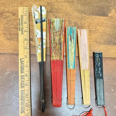 Vintage Folding Hand Fan Lot