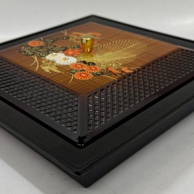 Vintage Otagiri Plastic Storage Box Lid 4 Section Insert Florals Serving Japan