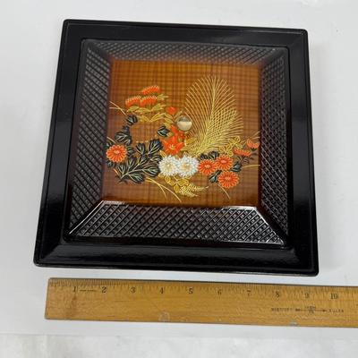 Vintage Otagiri Plastic Storage Box Lid 4 Section Insert Florals Serving Japan
