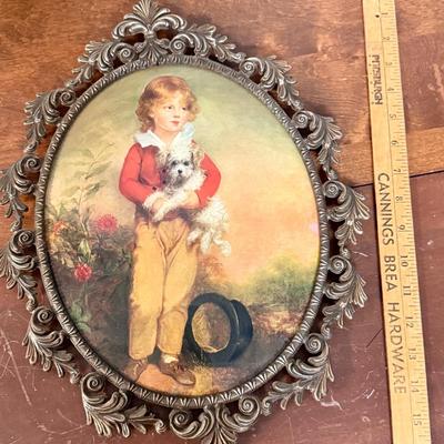 Vintage Print: Master Simpson by Arthur Devis - Boy With Top Hat & Dog