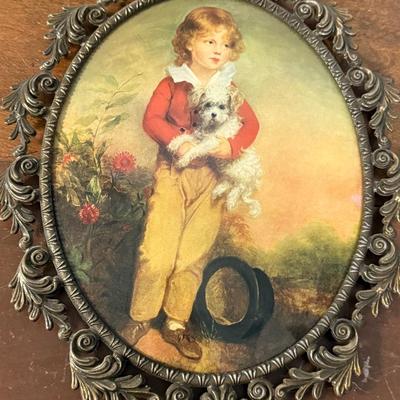 Vintage Print: Master Simpson by Arthur Devis - Boy With Top Hat & Dog