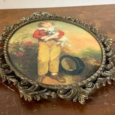 Vintage Print: Master Simpson by Arthur Devis - Boy With Top Hat & Dog