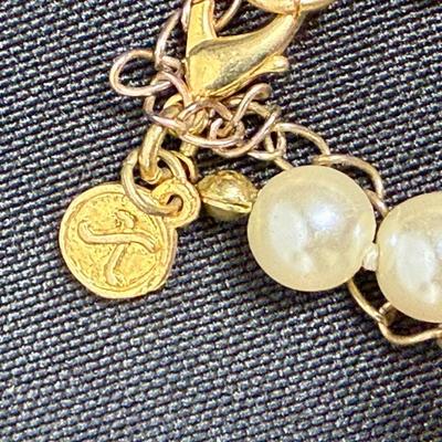 Red Hat Society Pendant on Faux Pearl Necklace