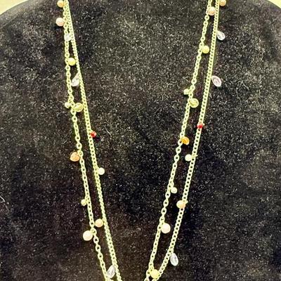 lot of 3 long beaded necklaces