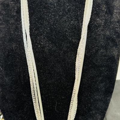 Triple Strand silver tone necklace