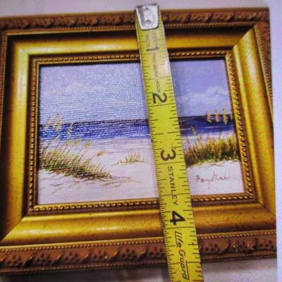 Framed Original Painting From The Outer Banks Signed By The Artist Approx 4 1/2" x 5 1/2"
