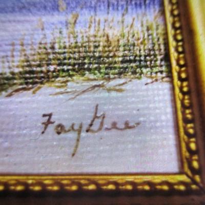 Framed Original Painting From The Outer Banks Signed By The Artist Approx 4 1/2" x 5 1/2"