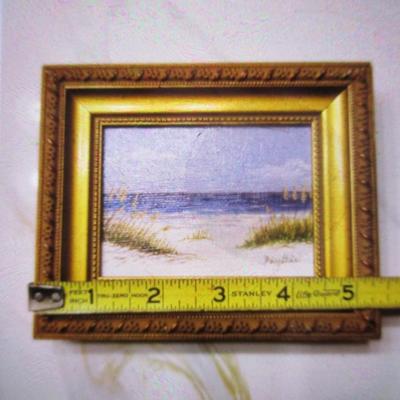 Framed Original Painting From The Outer Banks Signed By The Artist Approx 4 1/2" x 5 1/2"