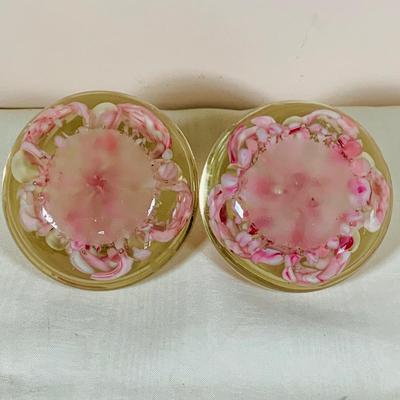 LOT 33: Set of Two (2) Beautiful Art Glass Perfume Bottles and a Cut Glass Vase