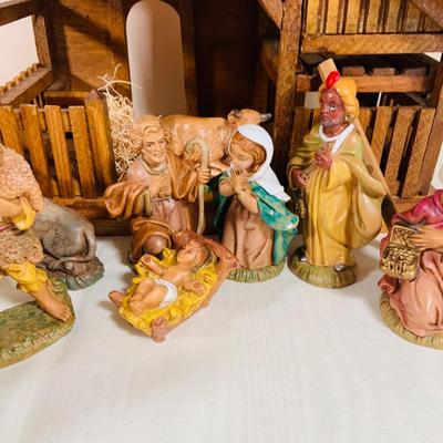 LOT 35: Assortment of Christmas Decorations Including a Nativity Set, Lenox Angel, Ornaments and More