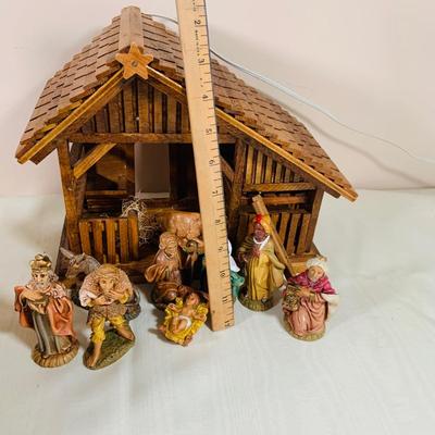 LOT 35: Assortment of Christmas Decorations Including a Nativity Set, Lenox Angel, Ornaments and More