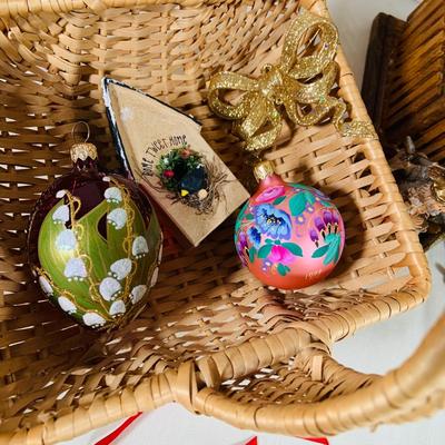 LOT 35: Assortment of Christmas Decorations Including a Nativity Set, Lenox Angel, Ornaments and More