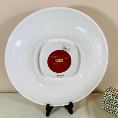LOT 38: Spode Christmas Tree Serving Plate (Plastic) Ceramic Mug and Cookie Jar, Lefton Salt and Pepper Shakers, and More