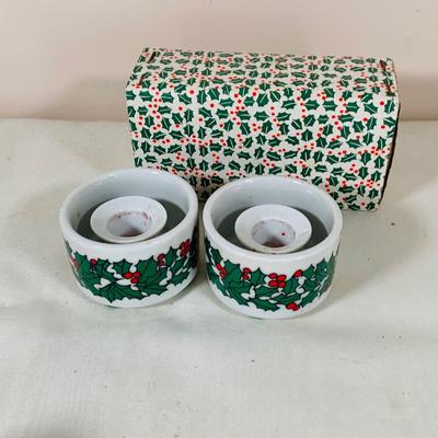 LOT 38: Spode Christmas Tree Serving Plate (Plastic) Ceramic Mug and Cookie Jar, Lefton Salt and Pepper Shakers, and More